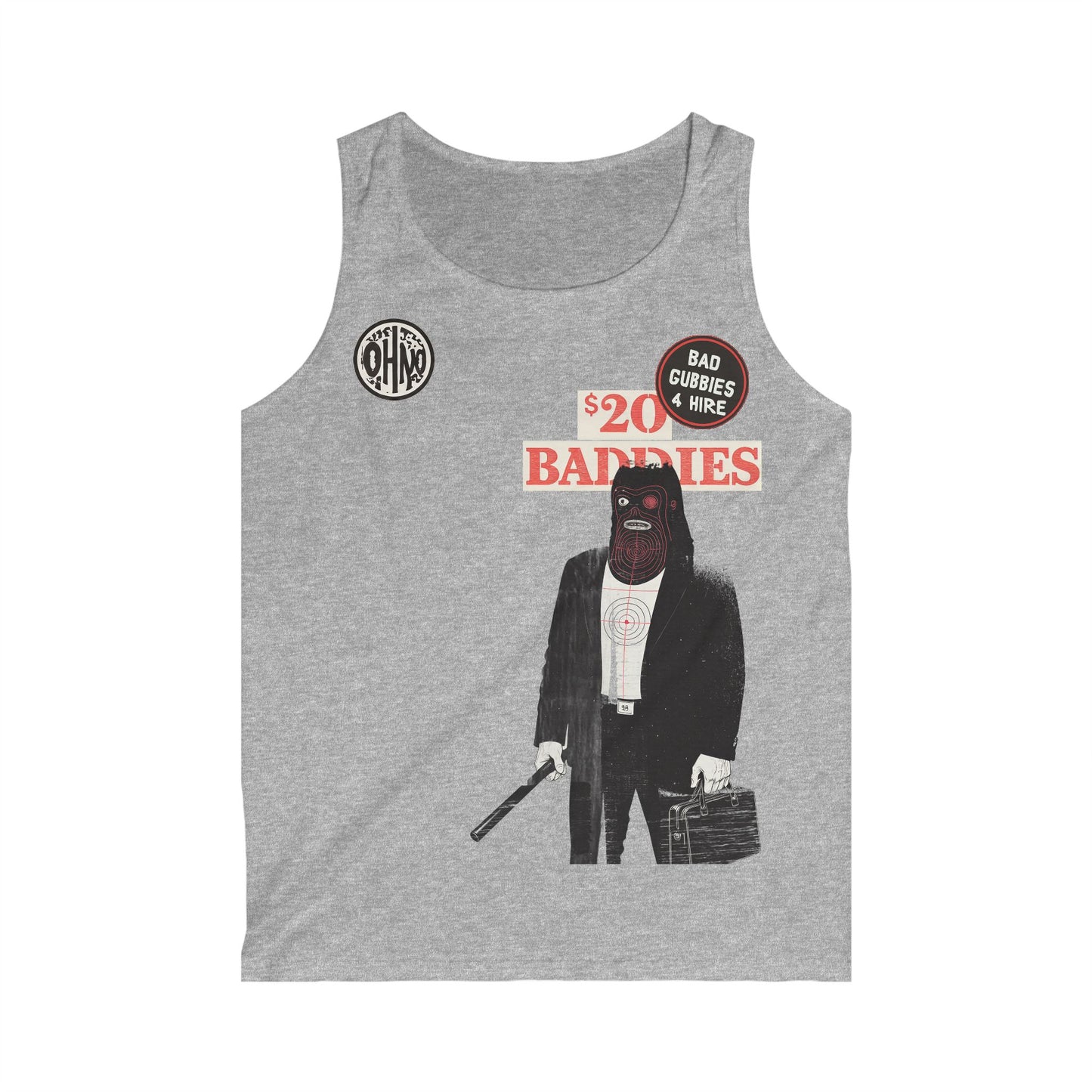 Men's Softstyle Tank Top with Retro Bad Guys Design | Casual Summer Wear, Gift for Him, Vacation Outfit, Streetwear Style, Graphic Tee