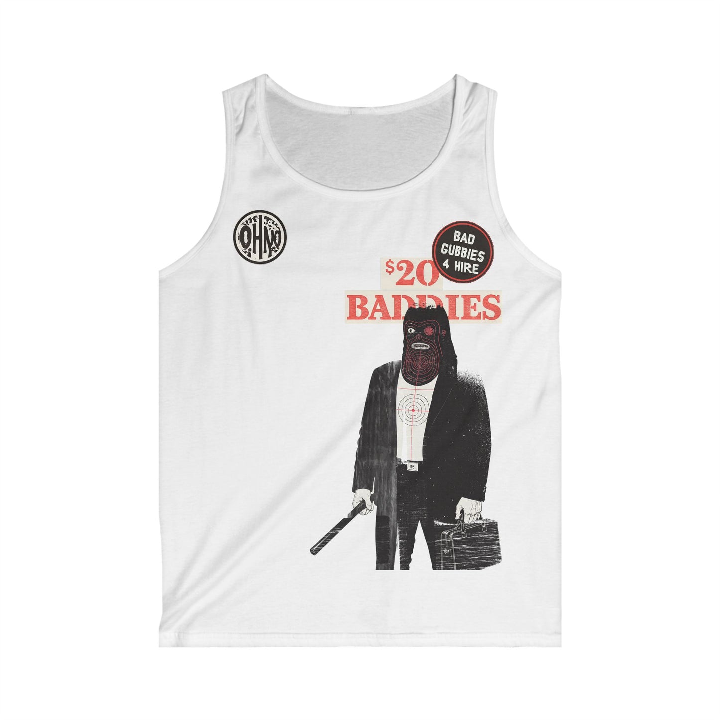 Men's Softstyle Tank Top with Retro Bad Guys Design | Casual Summer Wear, Gift for Him, Vacation Outfit, Streetwear Style, Graphic Tee