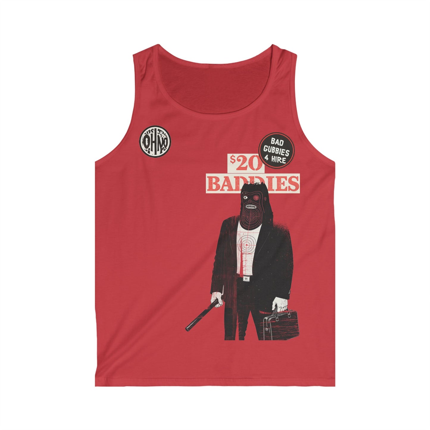 Men's Softstyle Tank Top with Retro Bad Guys Design | Casual Summer Wear, Gift for Him, Vacation Outfit, Streetwear Style, Graphic Tee